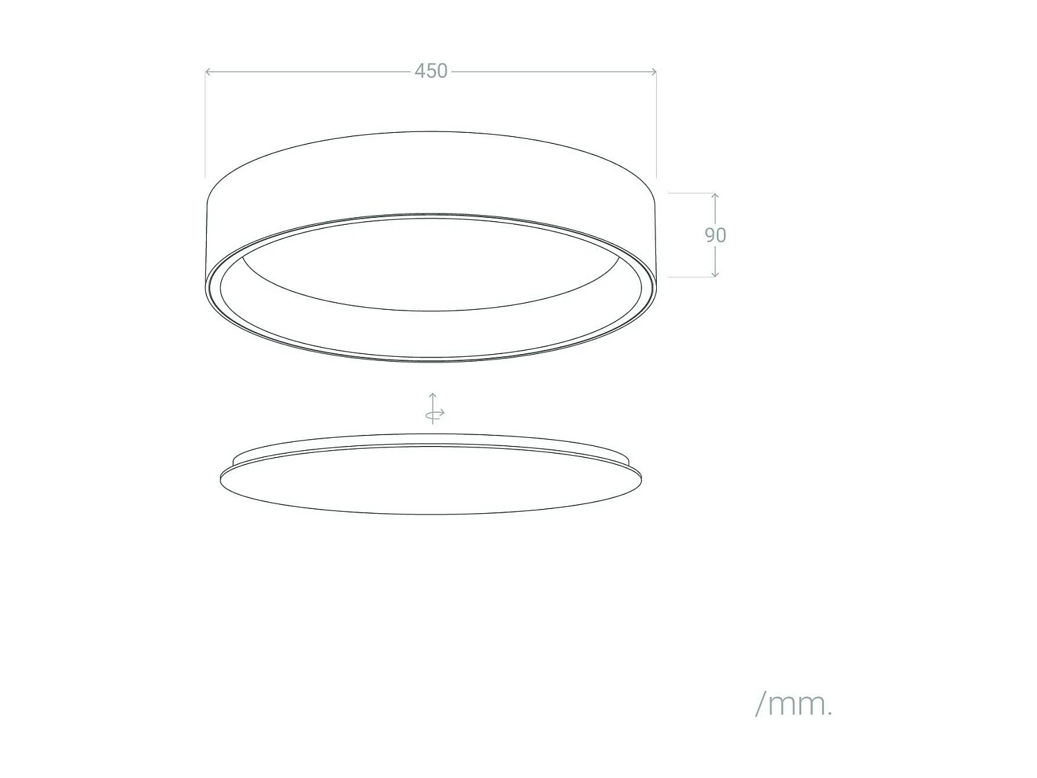 Plafonnier LED Rond Métal 20W CCT Sélectionnable Broadway Ø450 mm Blanc / Or