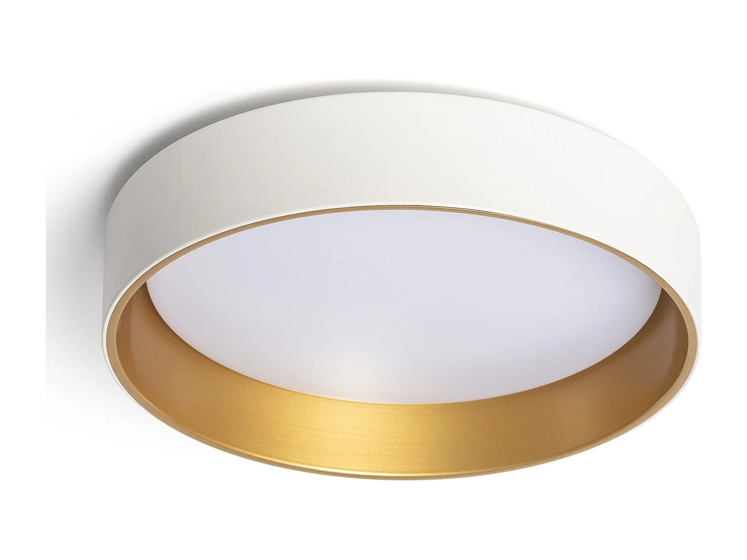Plafonnier LED Rond Métal 20W CCT Sélectionnable Broadway Ø450 mm Blanc / Or
