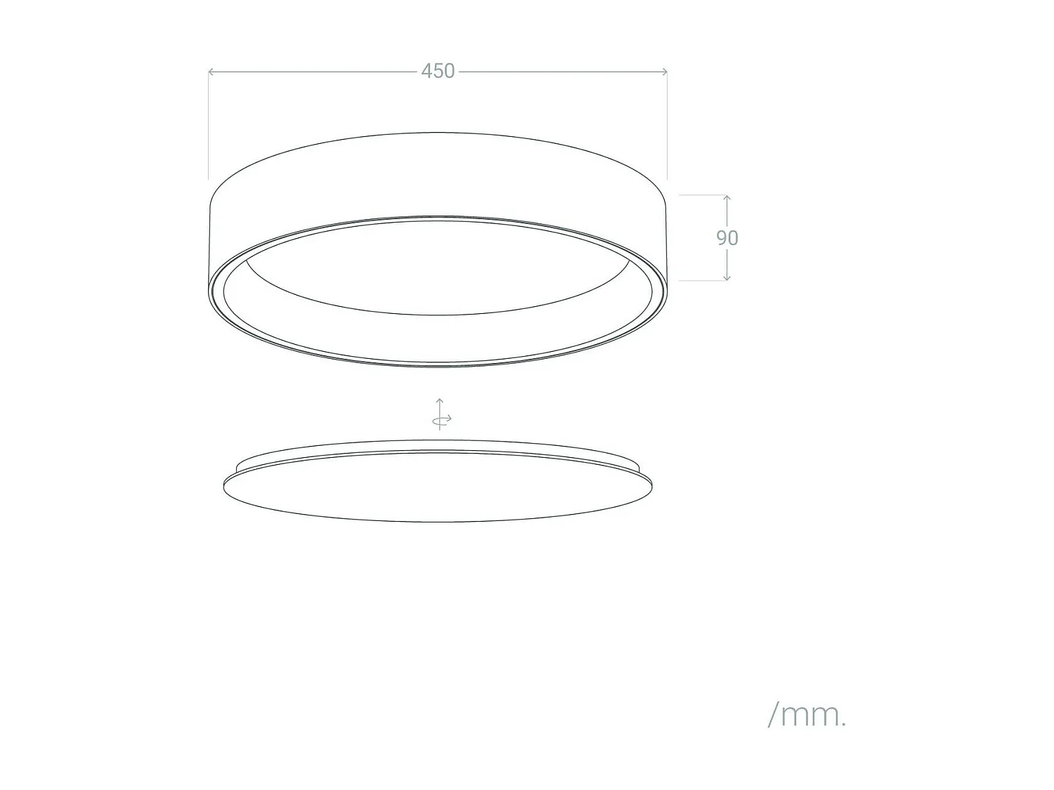 Plafonnier LED Rond Métal 20W CCT Sélectionnable Broadway Ø450 mm Blanc / Or