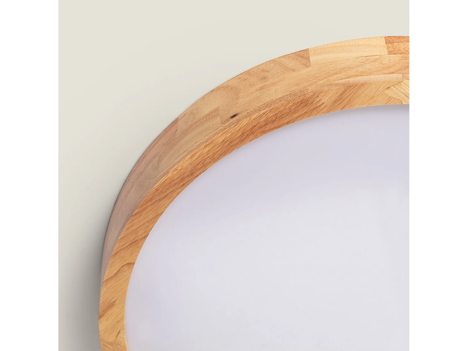 Plafonnier LED Rond Bois 20W CCT Sélectionnable Kayu Ø400 mm Bois