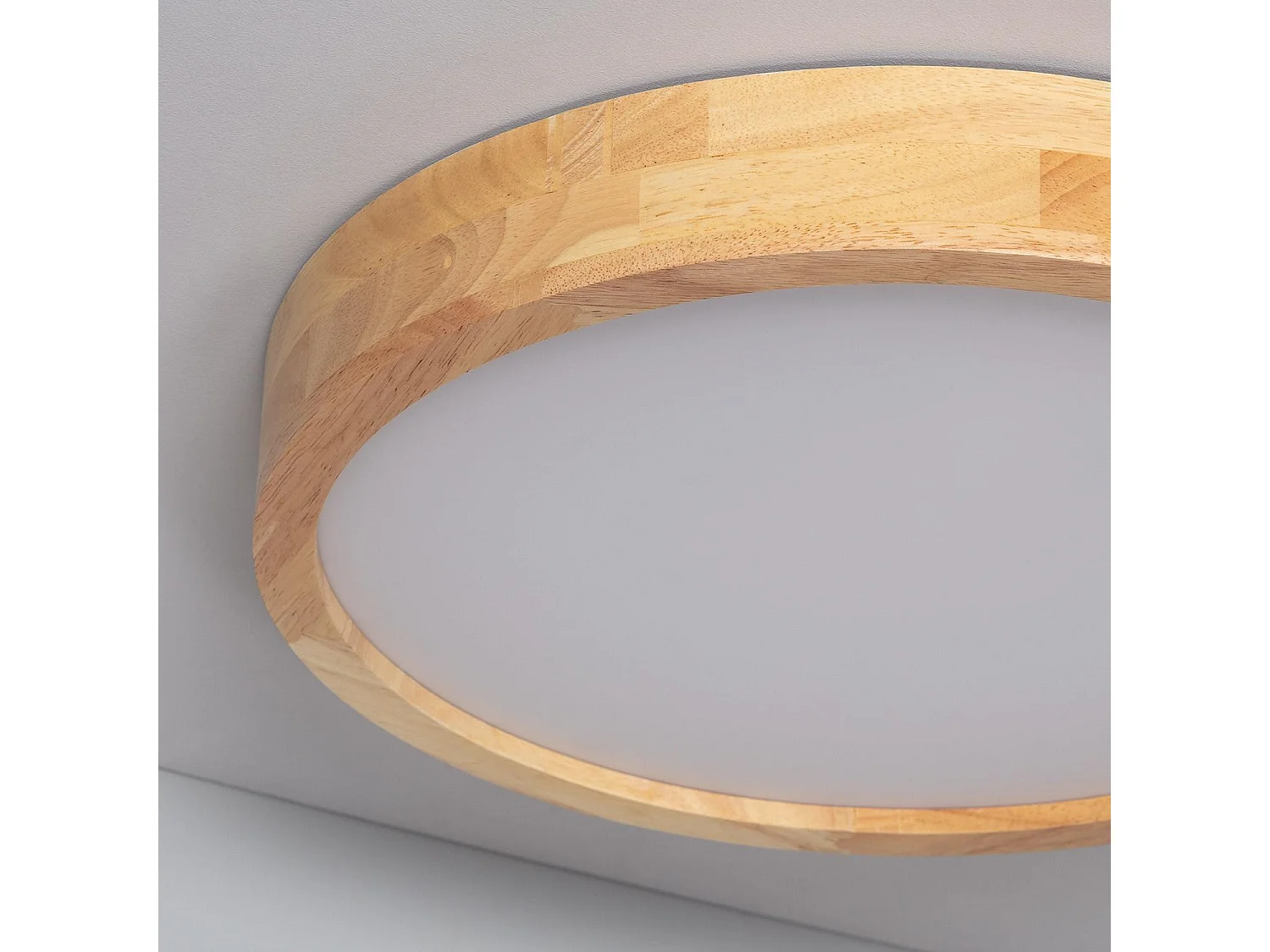 Plafonnier LED Rond Bois 20W CCT Sélectionnable Kayu Ø400 mm Bois