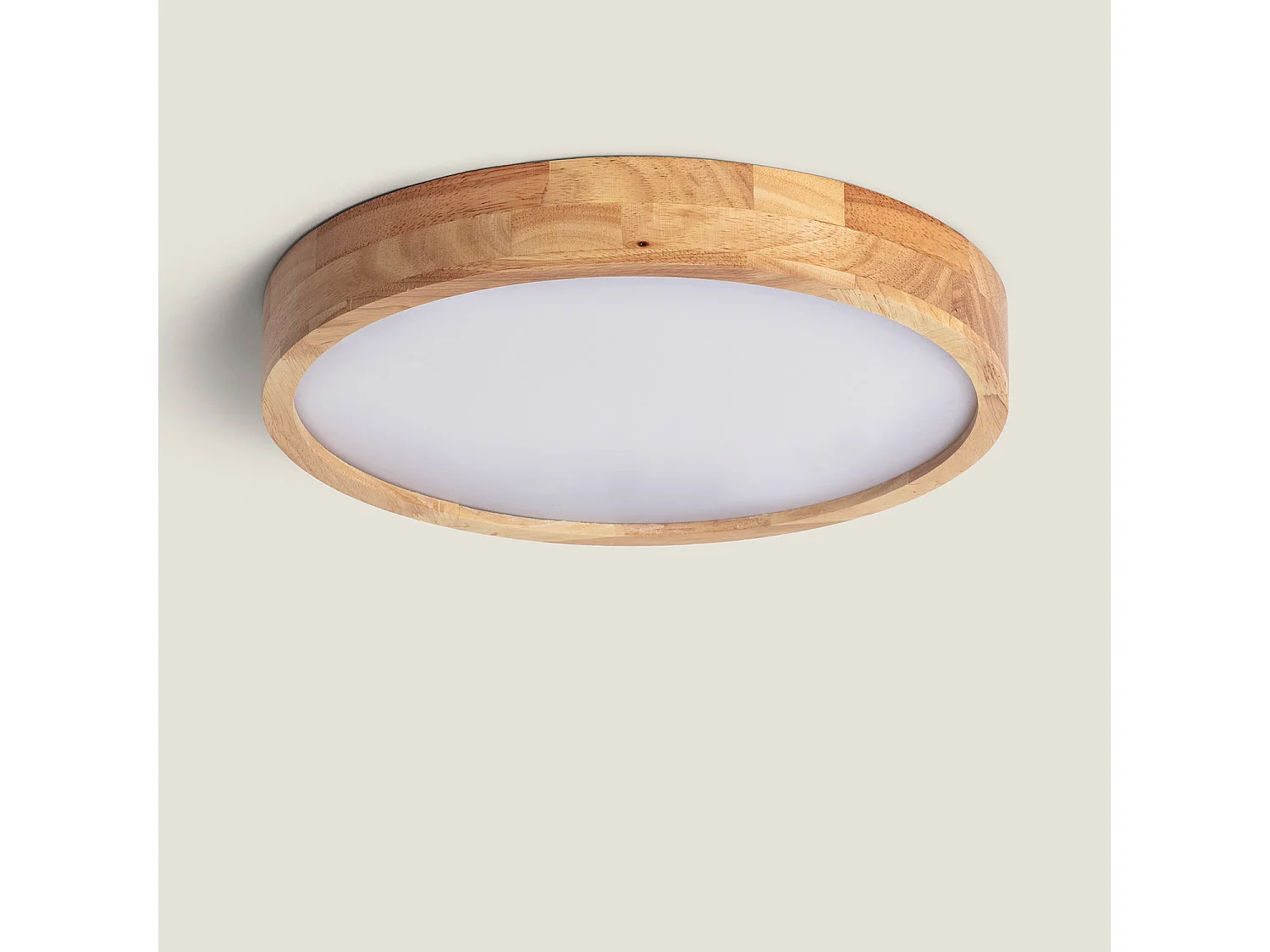 Plafonnier LED Rond Bois 20W CCT Sélectionnable Kayu Ø400 mm Bois