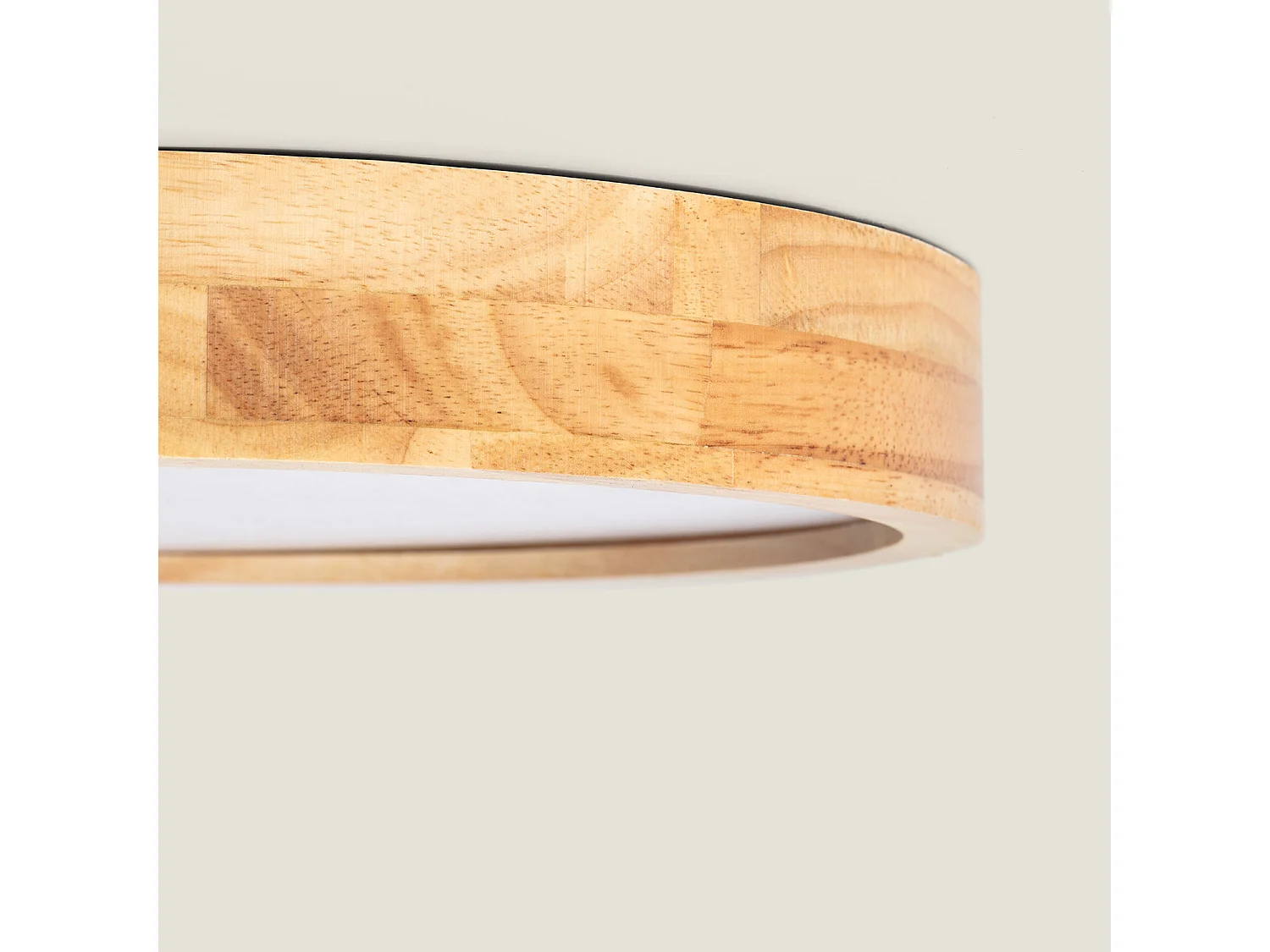 Plafonnier LED Rond Bois 20W CCT Sélectionnable Kayu Ø400 mm Bois