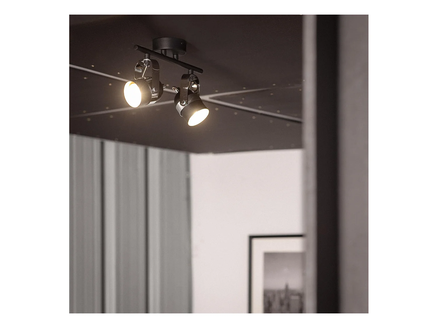 Plafonnier Orientable Aluminium Sinner 2 Spots Noir Noir