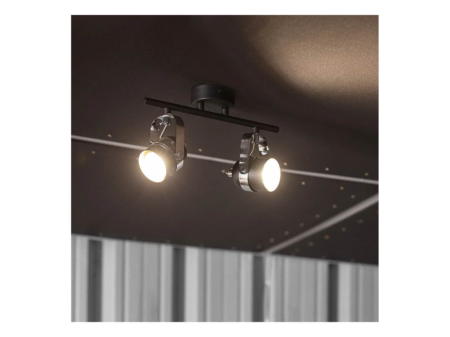 Plafonnier Orientable Aluminium Sinner 2 Spots Noir Noir