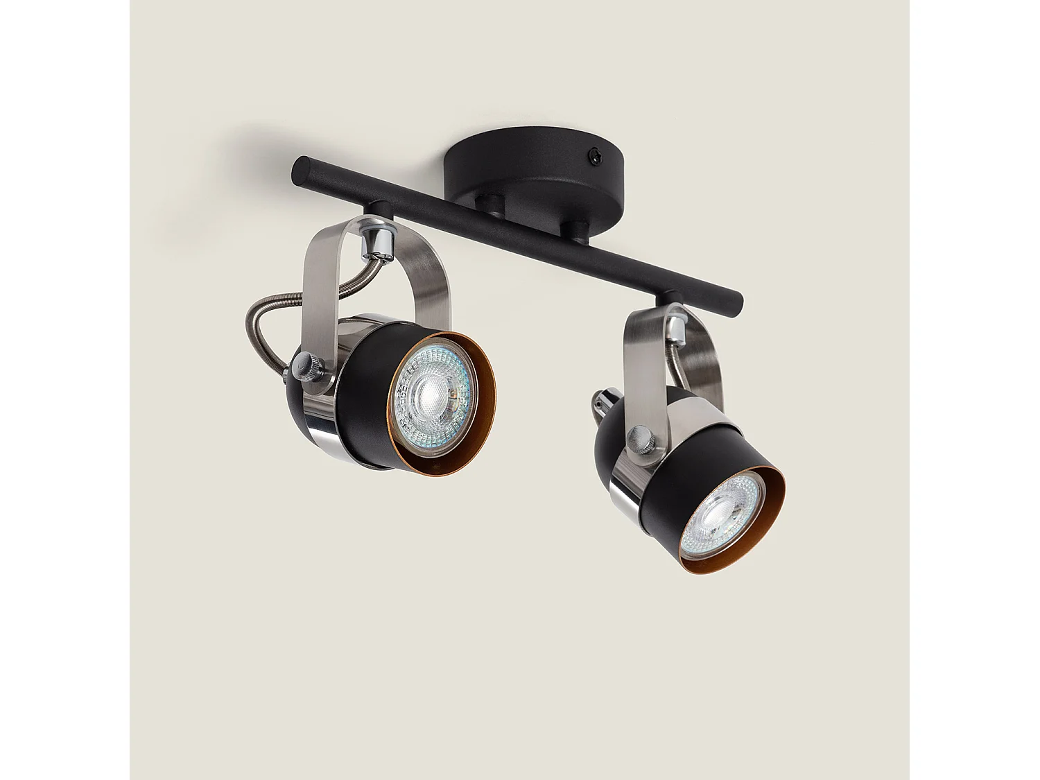 Plafonnier Orientable Aluminium Sinner 2 Spots Noir Noir