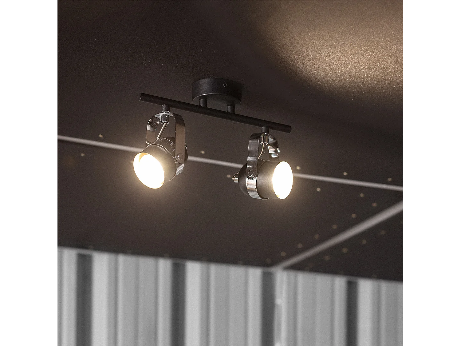 Plafonnier Orientable Aluminium Sinner 2 Spots Noir Noir