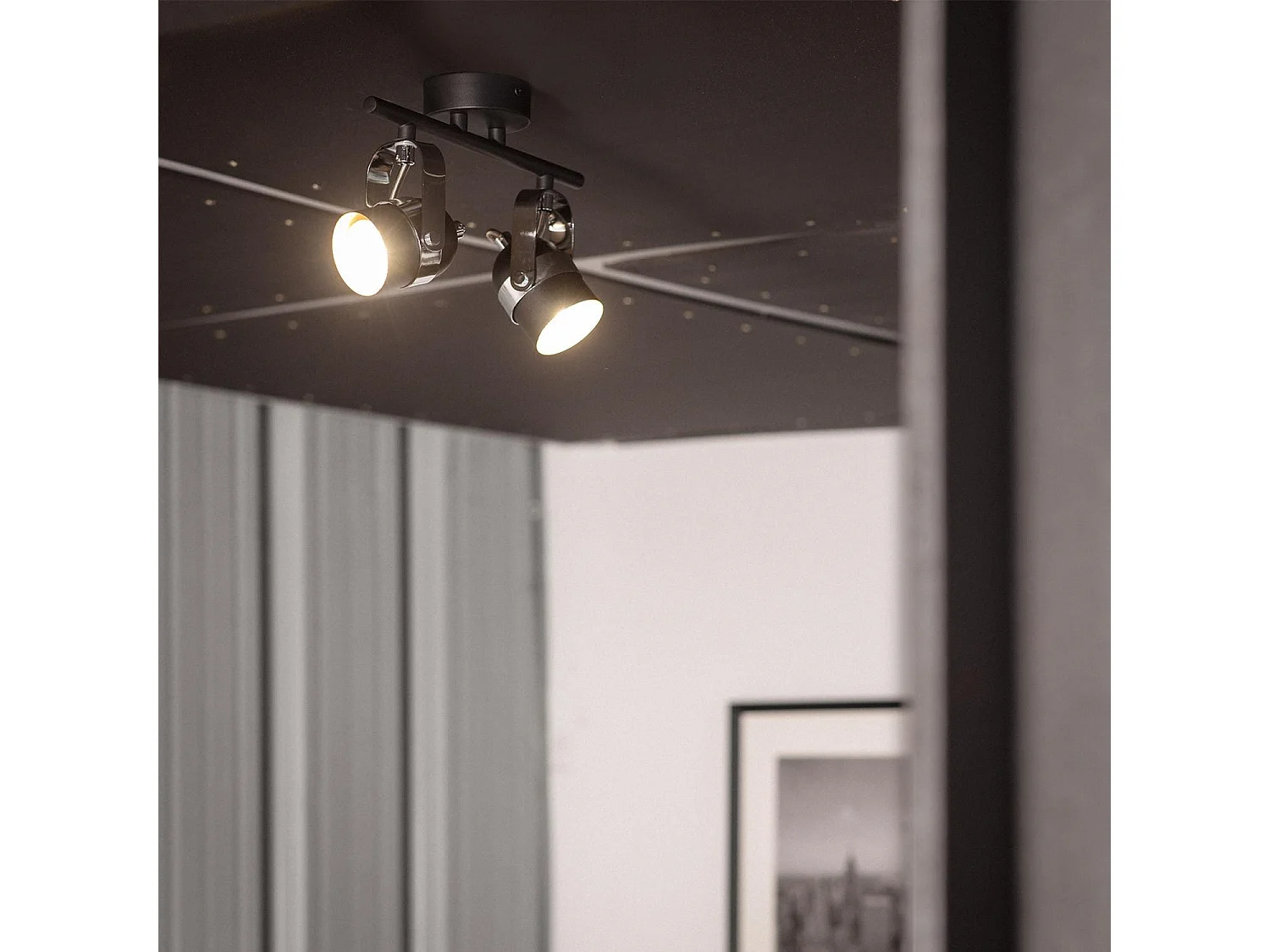 Plafonnier Orientable Aluminium Sinner 2 Spots Noir Noir