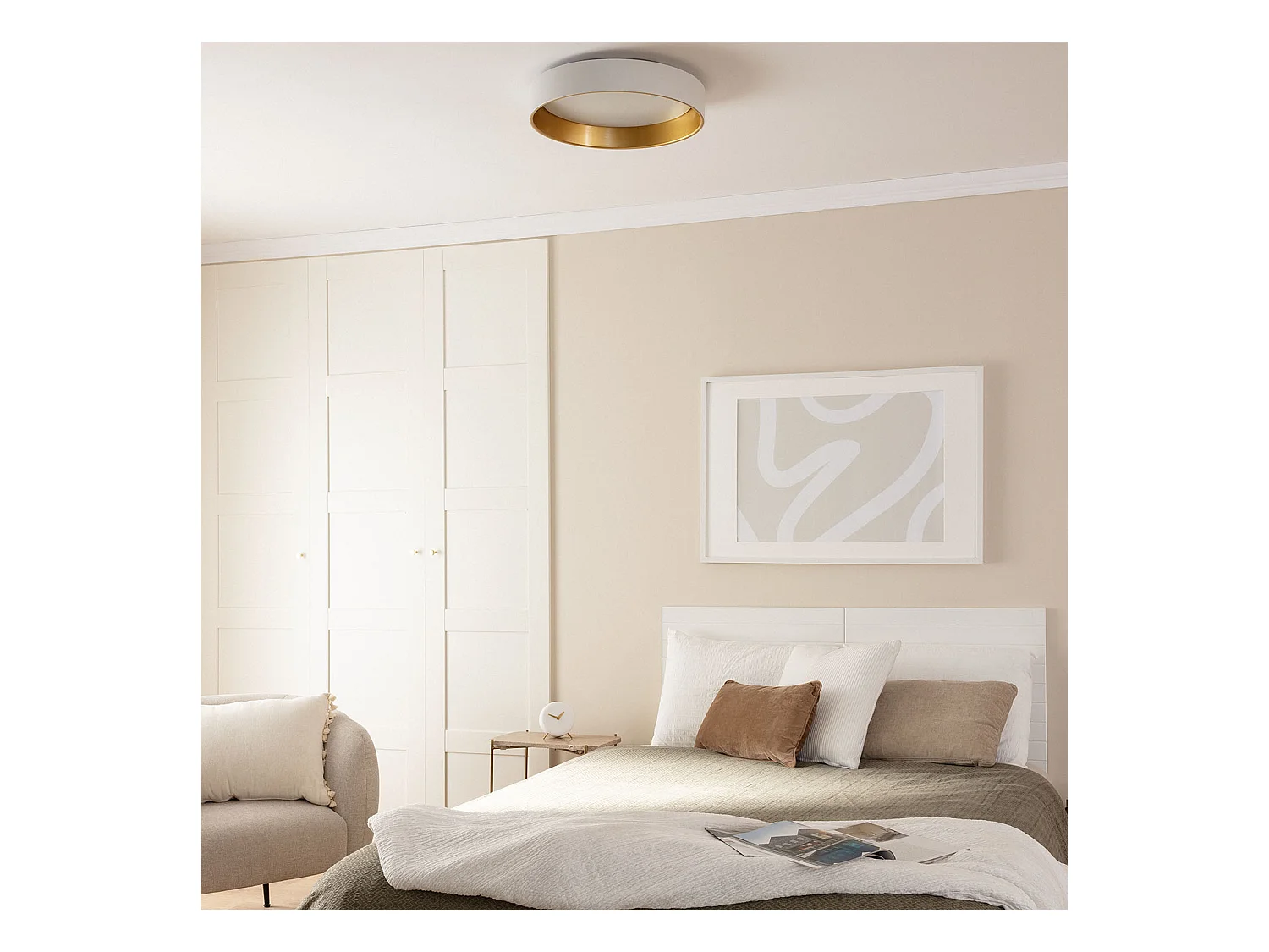 Plafón LED 20W Circular Metal Ø450 mm CCT Seleccionable Broadway Blanco