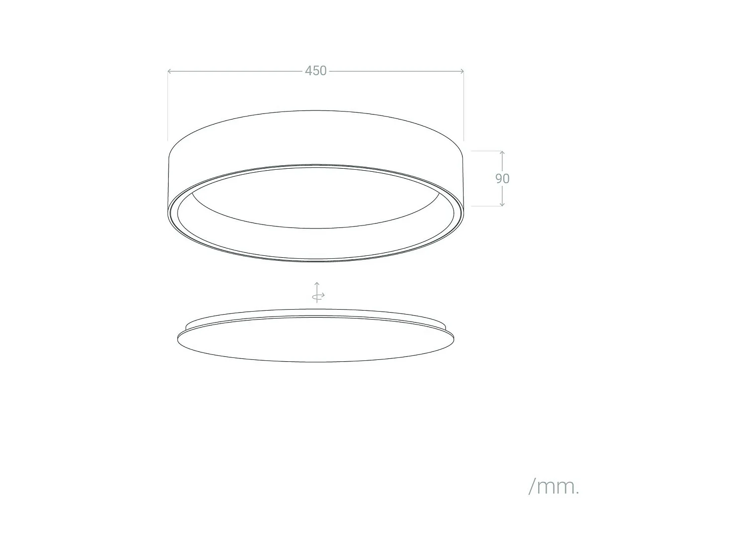 Plafón LED 20W Circular Metal Ø450 mm CCT Seleccionable Broadway Blanco