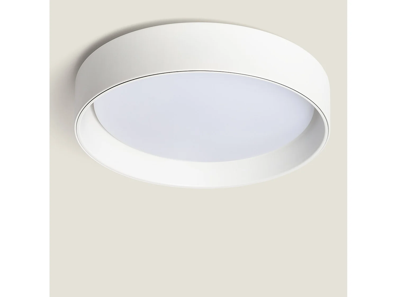 Plafoniera LED 20W Circolare Metallo Ø450 mm CCT Selezionabile Broadway Bianco