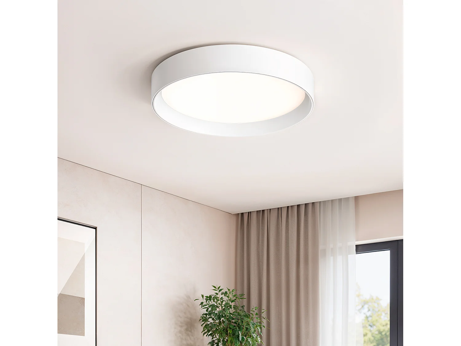 Plafoniera LED 20W Circolare Metallo Ø450 mm CCT Selezionabile Broadway Bianco