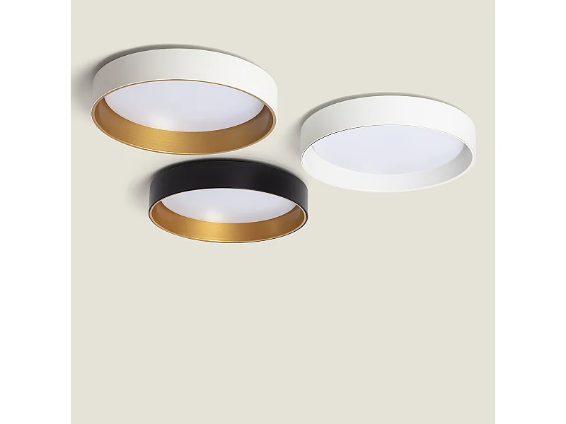 Plafonnier LED Rond Métal 20W CCT Sélectionnable Broadway Ø450 mm Blanc