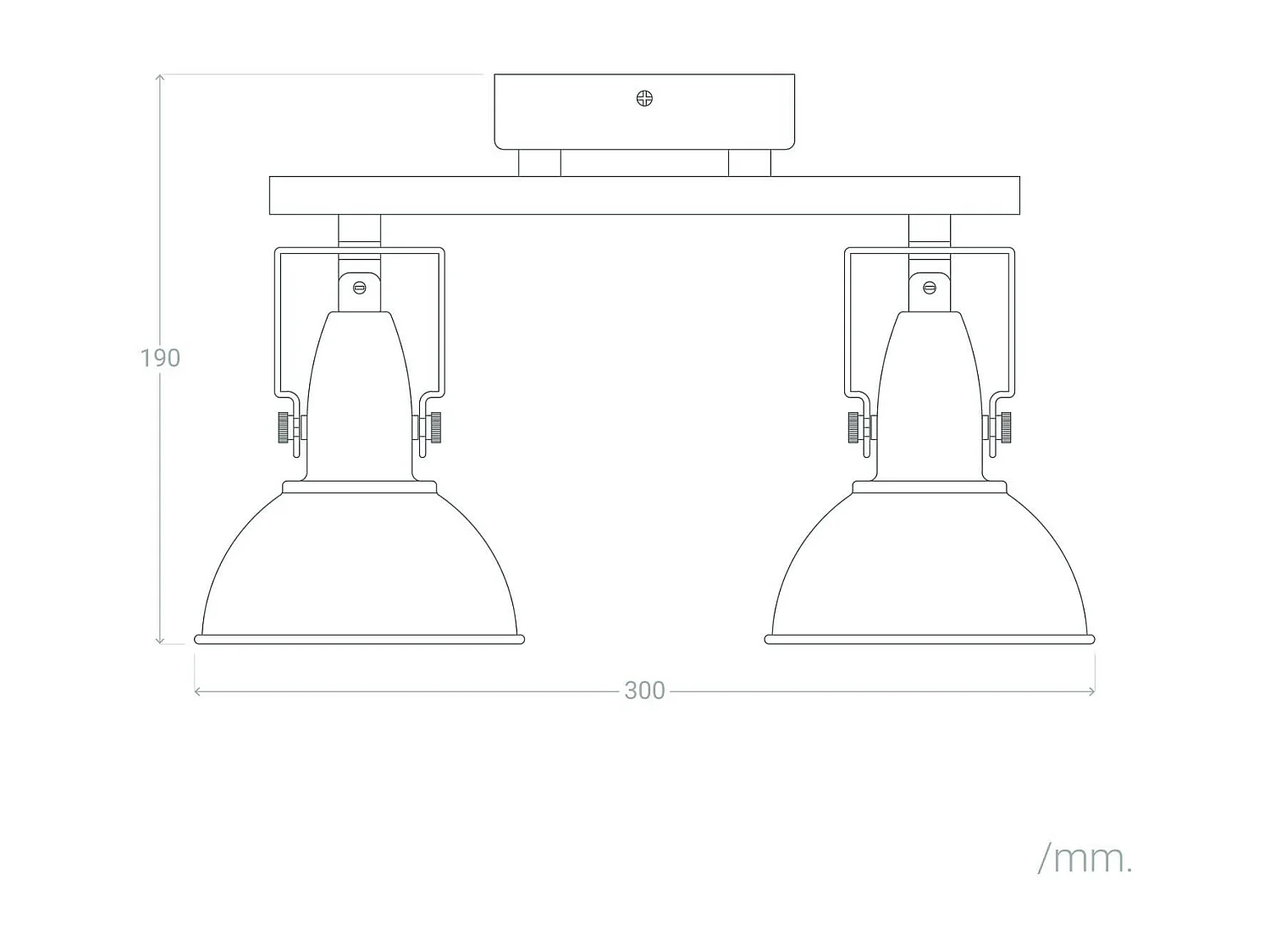 Plafonnier Orientable Aluminium Emer 2 Spots Noir Noir