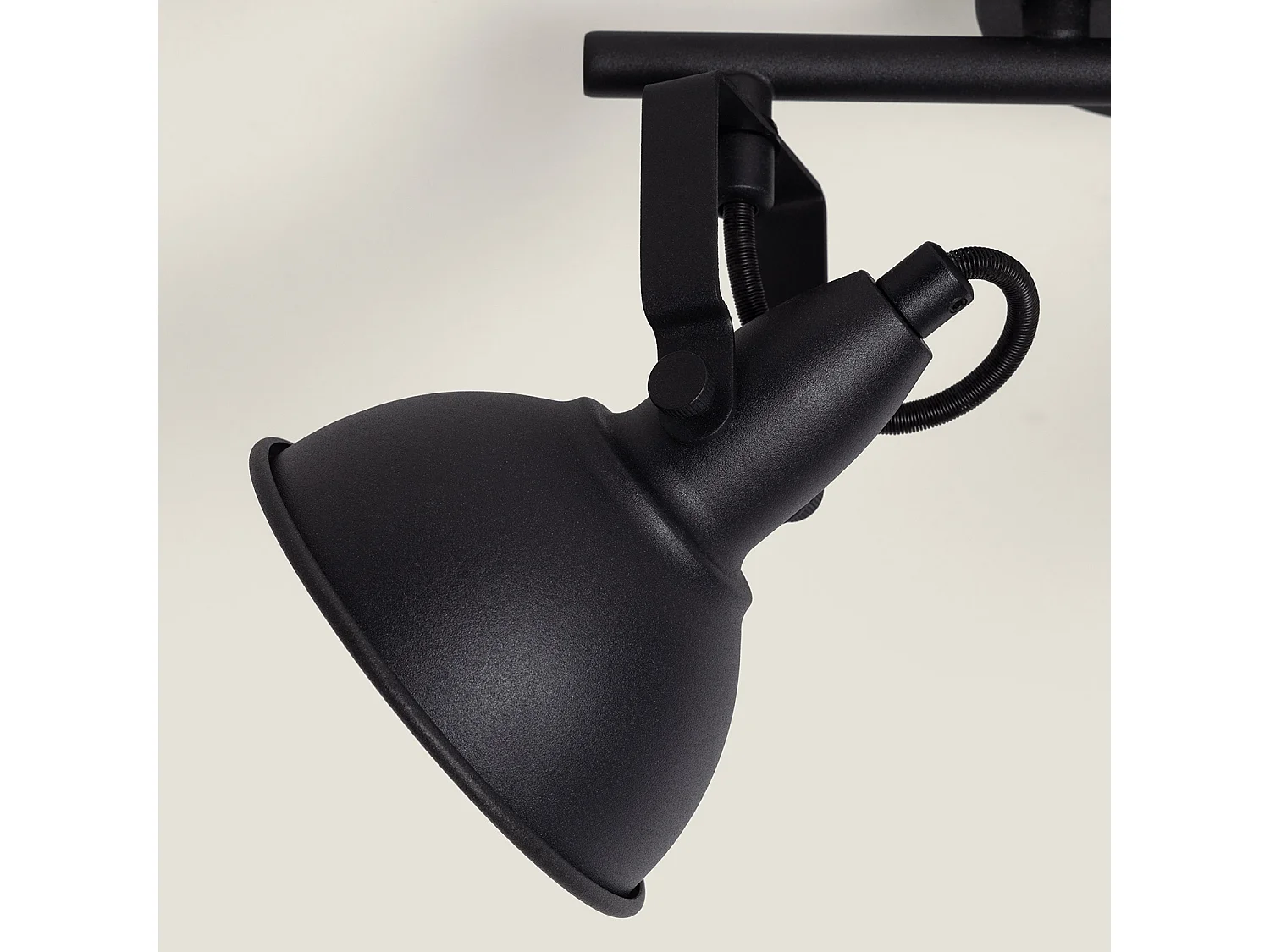 Lampada da Soffitto Orientabile in Alluminio 2 Faretti Emer Nero Nero