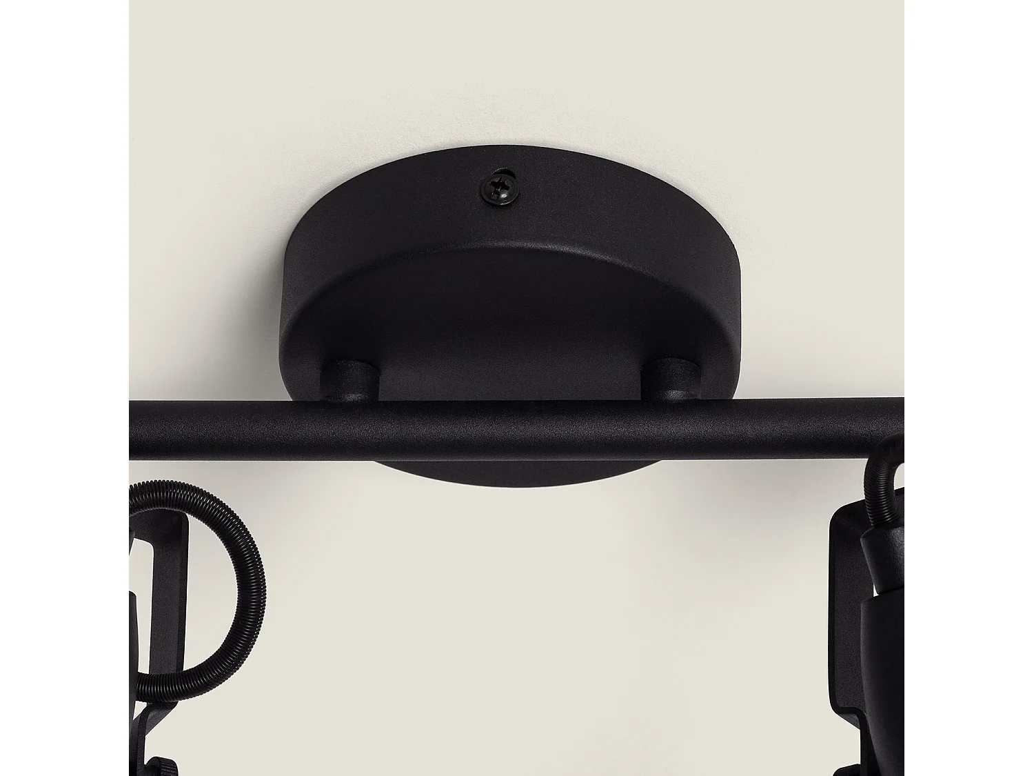 Lampada da Soffitto Orientabile in Alluminio 2 Faretti Emer Nero Nero
