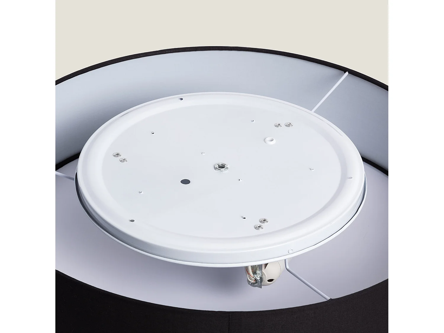 Plafonnier Rond Tissus Ranje Ø500 mm  Noir