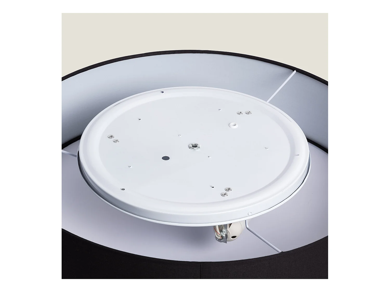 Plafón Circular Tela Ø500 mm Ranje Negro