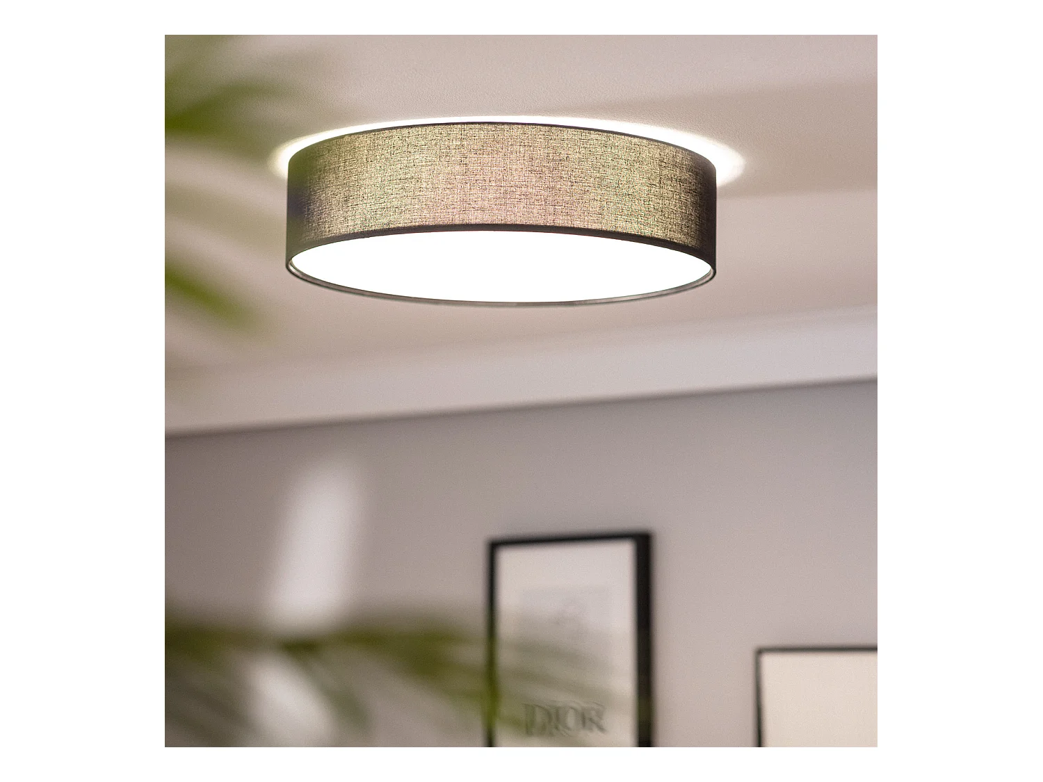 Plafón Circular Tela Ø500 mm Ranje Negro