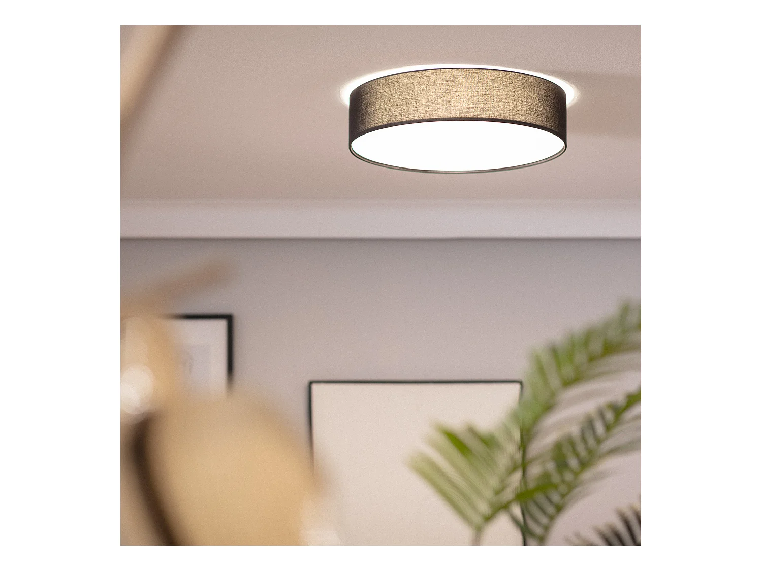 Plafón Circular Tela Ø500 mm Ranje Negro