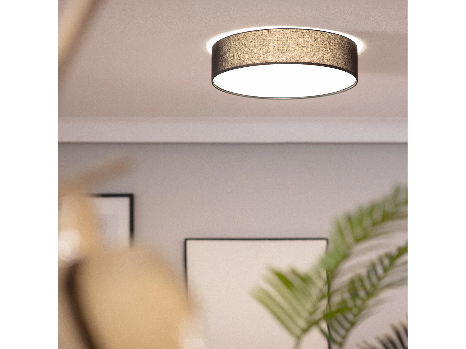 Plafonnier Rond Tissus Ranje Ø500 mm  Noir