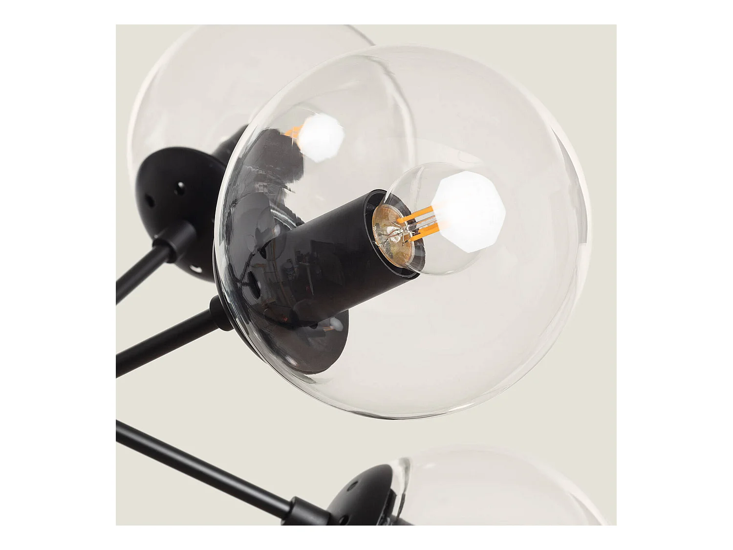 Lámpara Colgante Metal y Cristal Wassily 9 Focos Negro