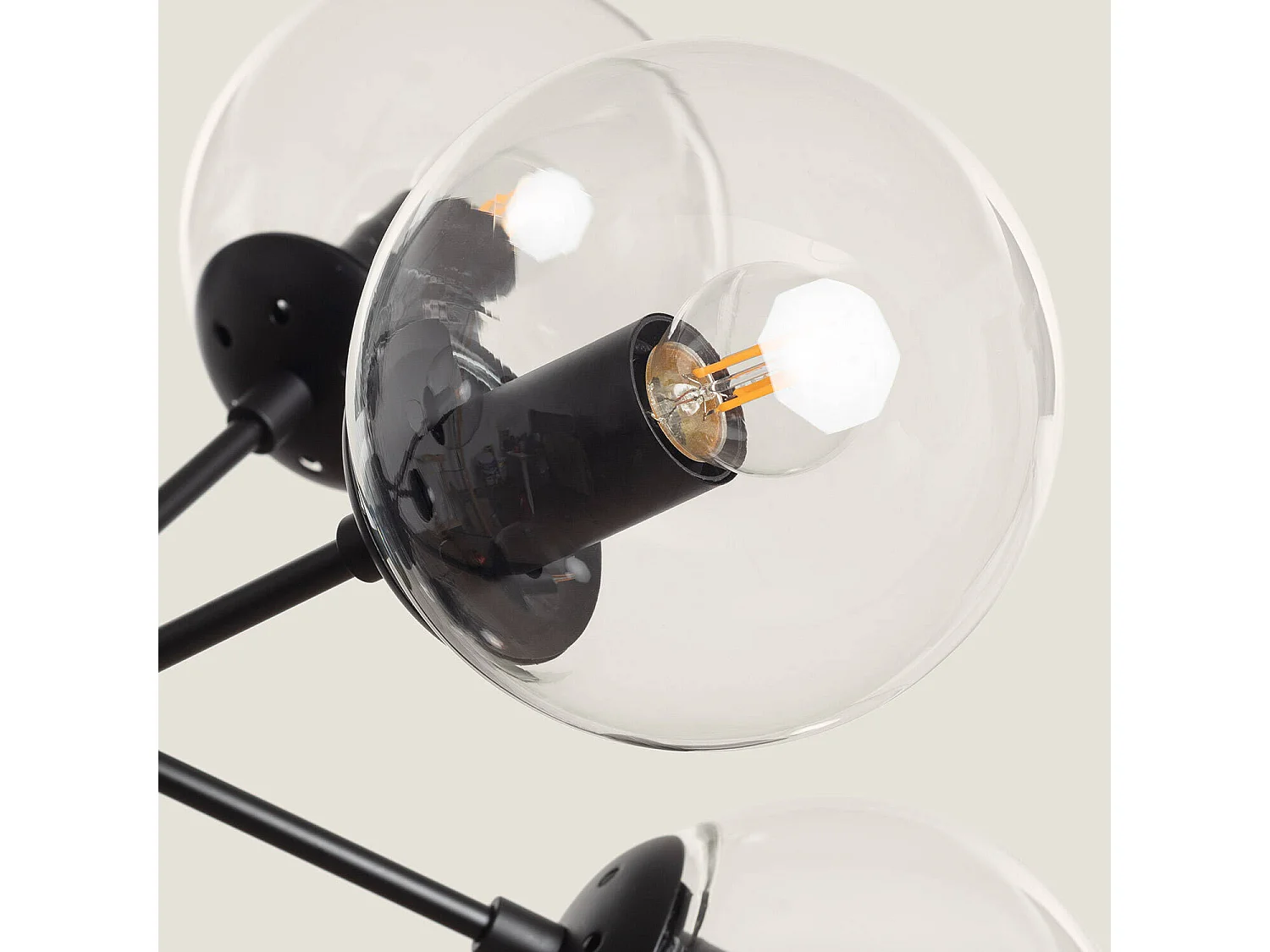 Suspension Métal et Verre Wassily 9 Spots  Noir