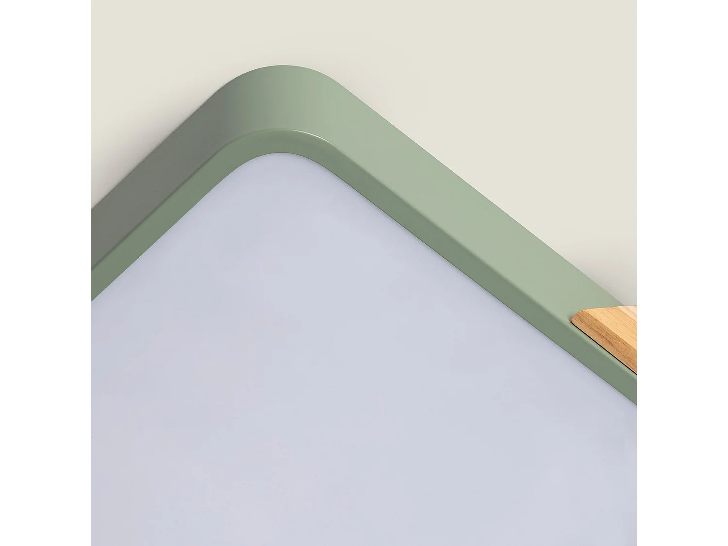 Plafonnier LED 18W Carré Bois 325x325 mm CCT Sélectionnable Semi-Dari Vert Céladon