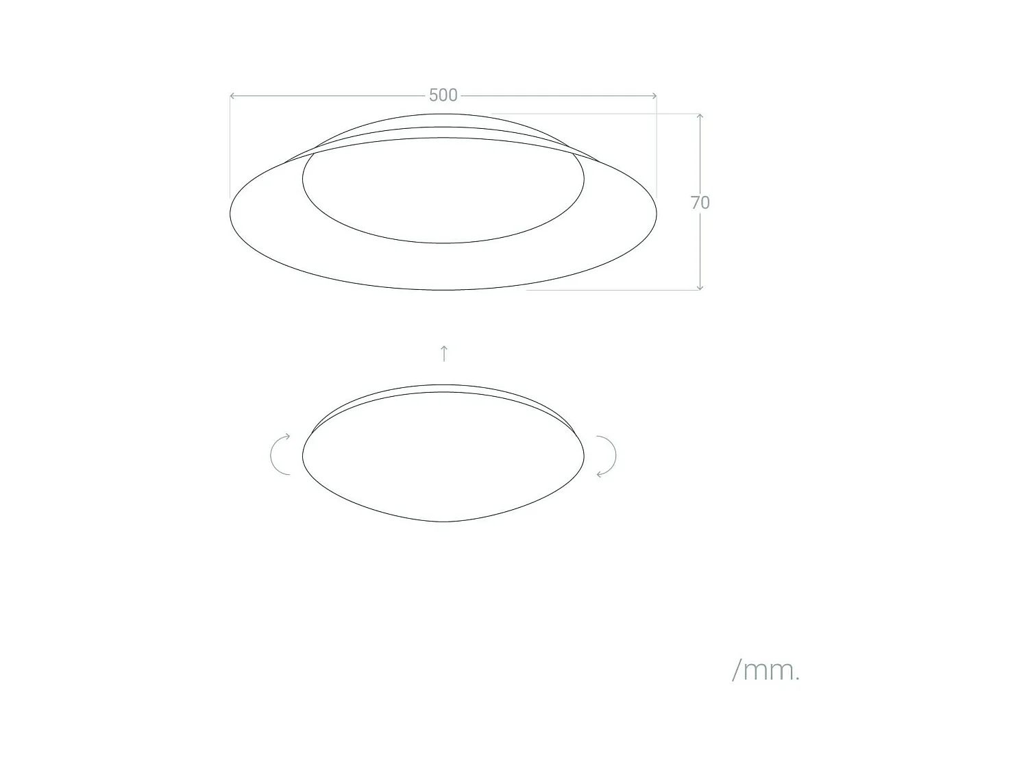 Plafón LED 30W Circular Metal Ø500 mm CCT Seleccionable Taylor Blanco / Dorado