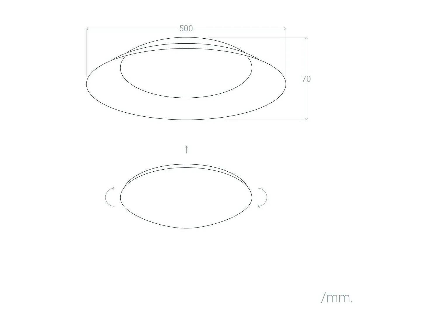 Plafón LED 30W Circular Metal Ø500 mm CCT Seleccionable Taylor Blanco / Dorado