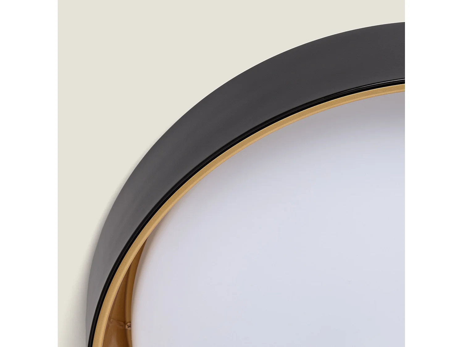 Plafoniera LED 20W Circolare Metallo Ø450 mm CCT Selezionabile Broadway Nero / Oro