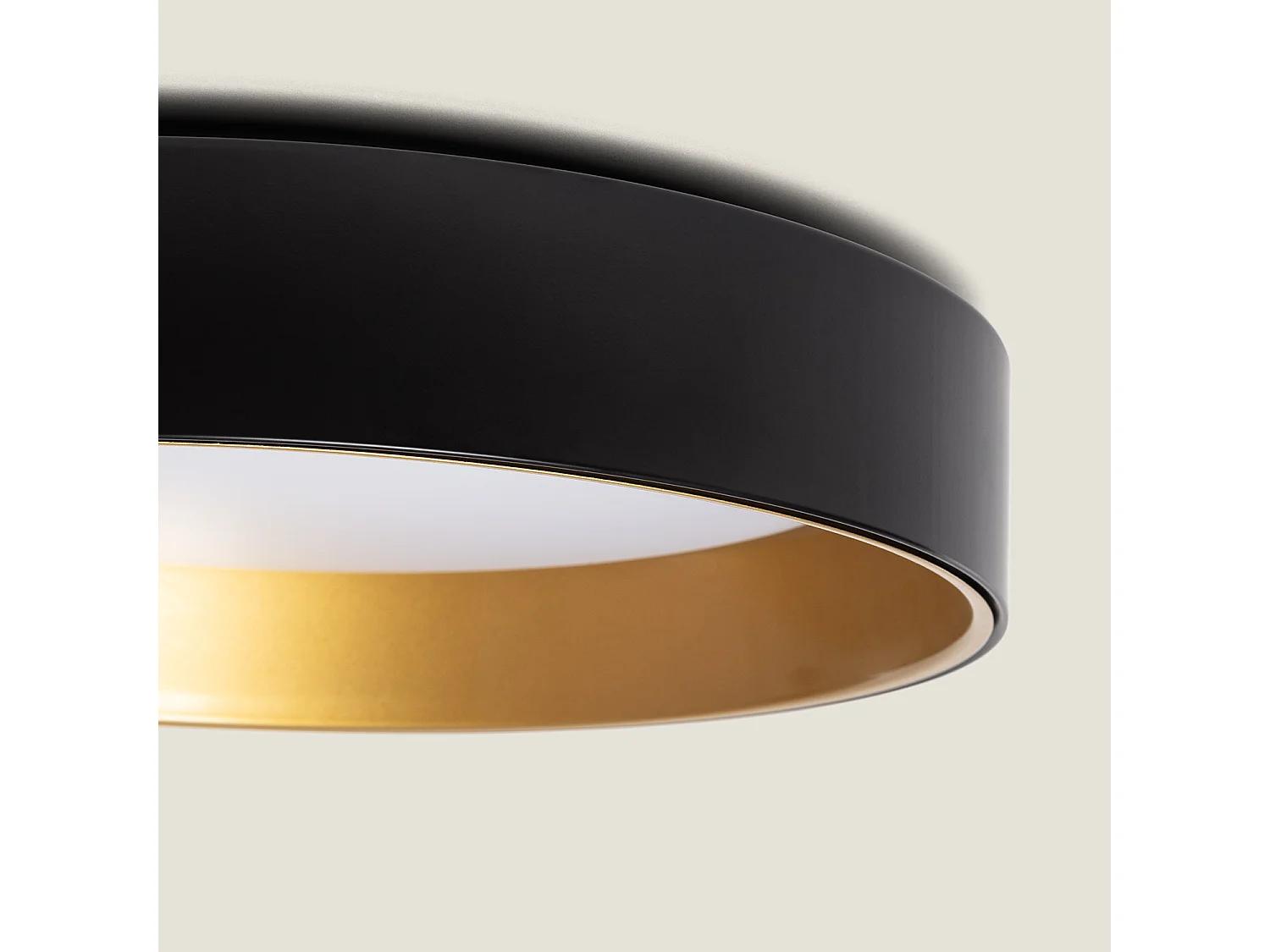 Plafoniera LED 20W Circolare Metallo Ø450 mm CCT Selezionabile Broadway Nero / Oro