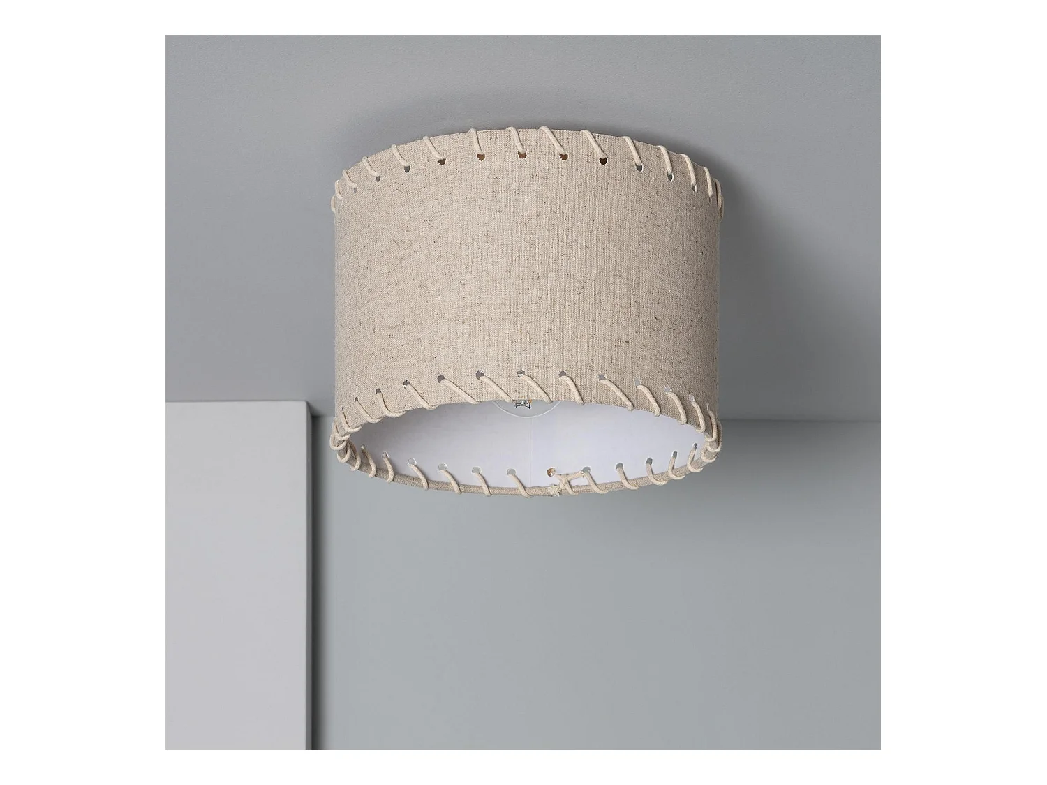 Plafón Circular Tela Ø250 mm Fíbula Crema