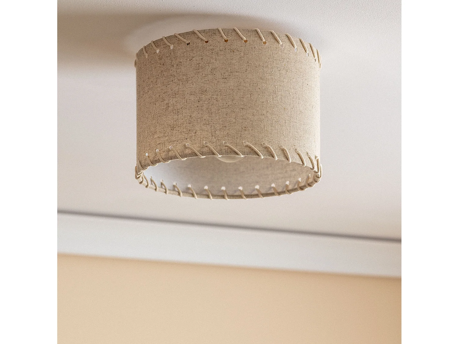 Plafón Circular Tela Ø250 mm Fíbula Crema