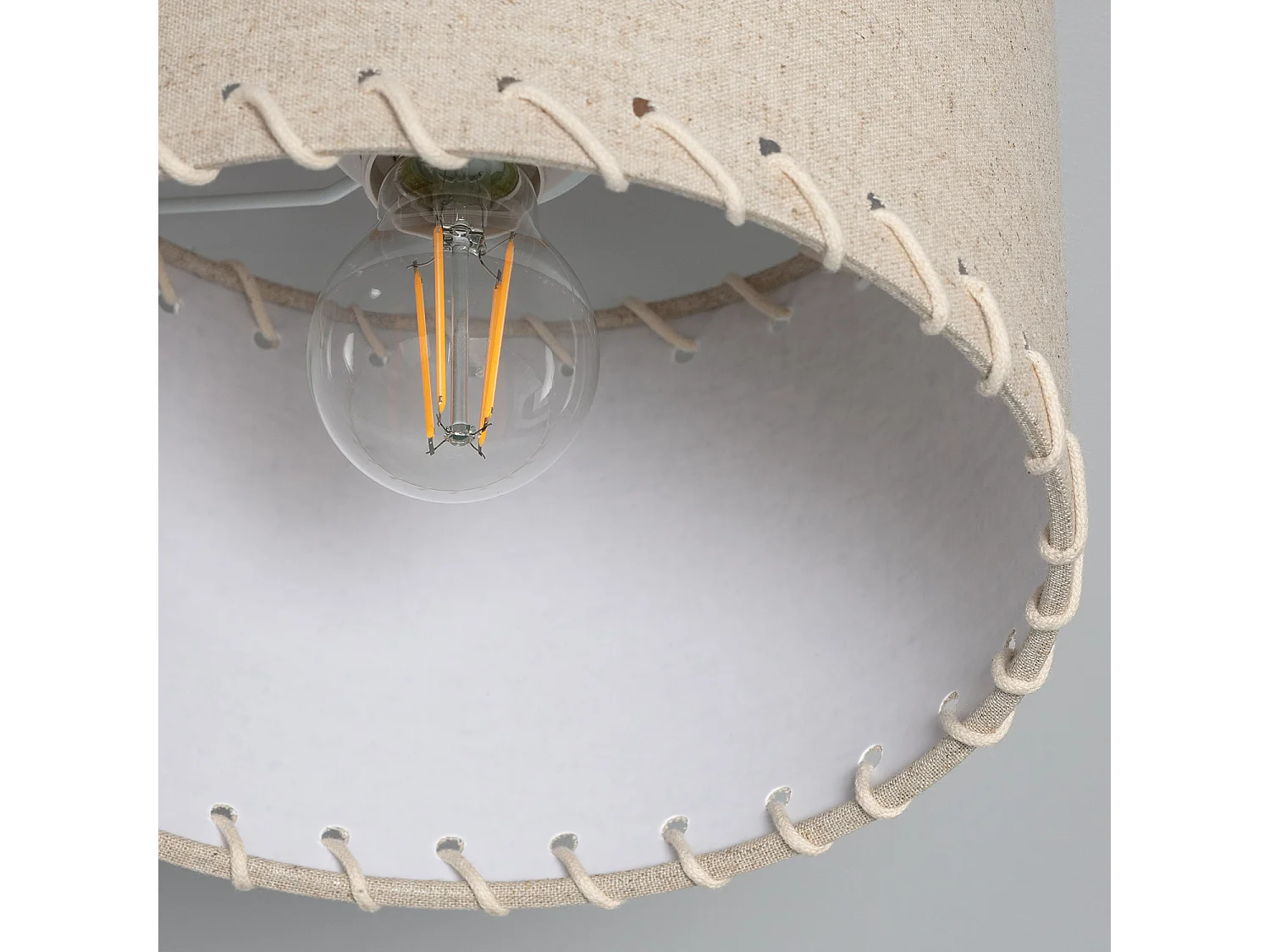 Plafón Circular Tela Ø250 mm Fíbula Crema