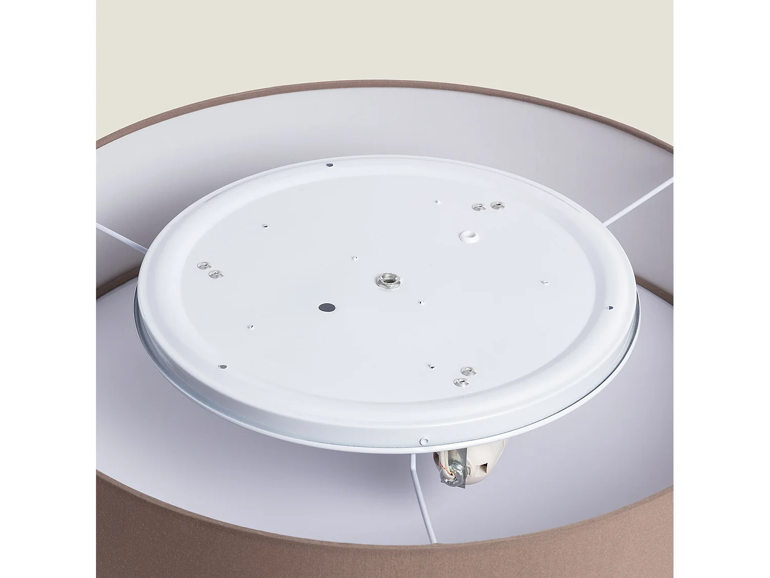 Plafonnier Rond Tissus Ranje Ø500 mm  Brun