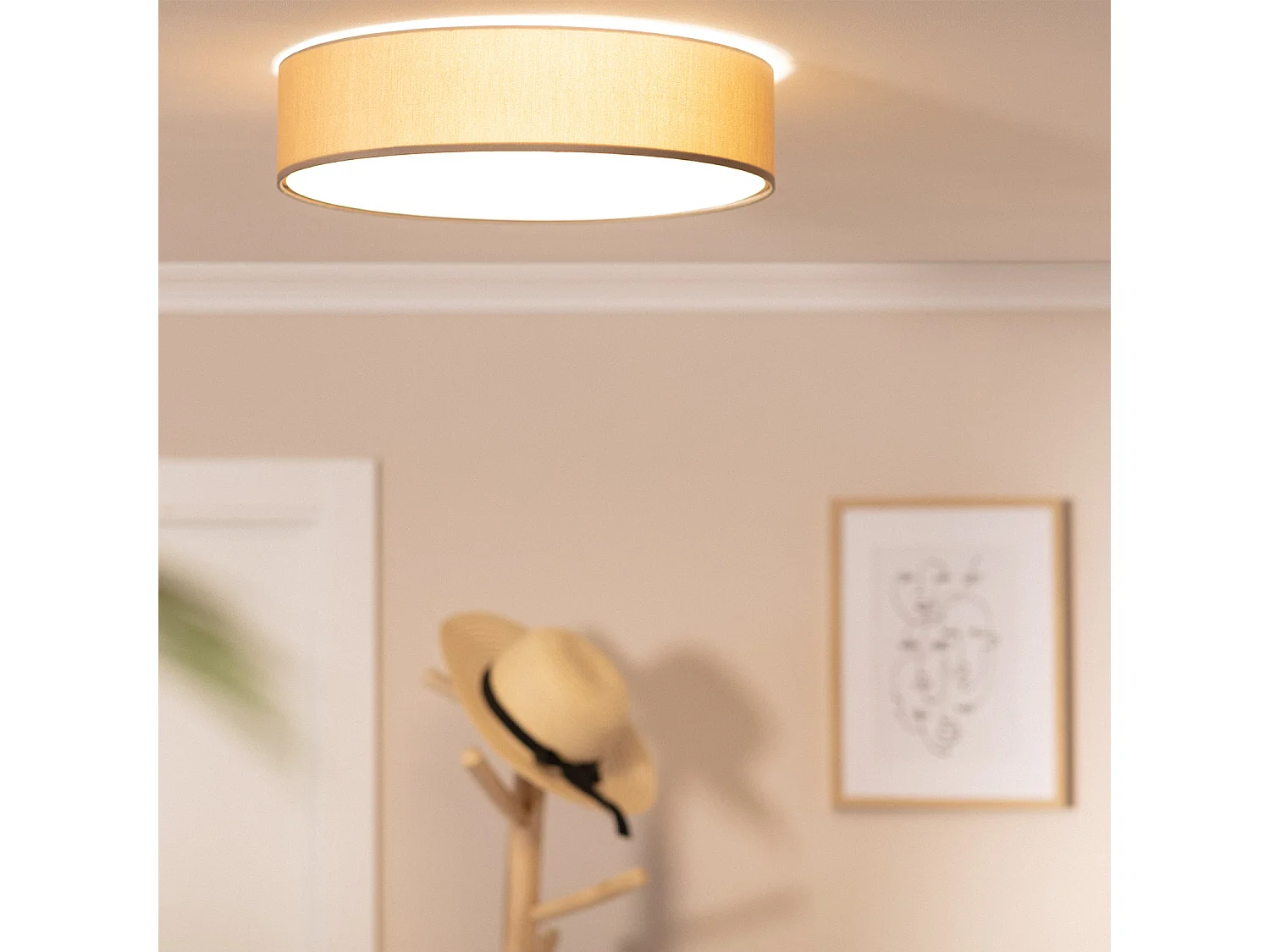 Plafonnier Rond Tissus Ranje Ø500 mm  Brun