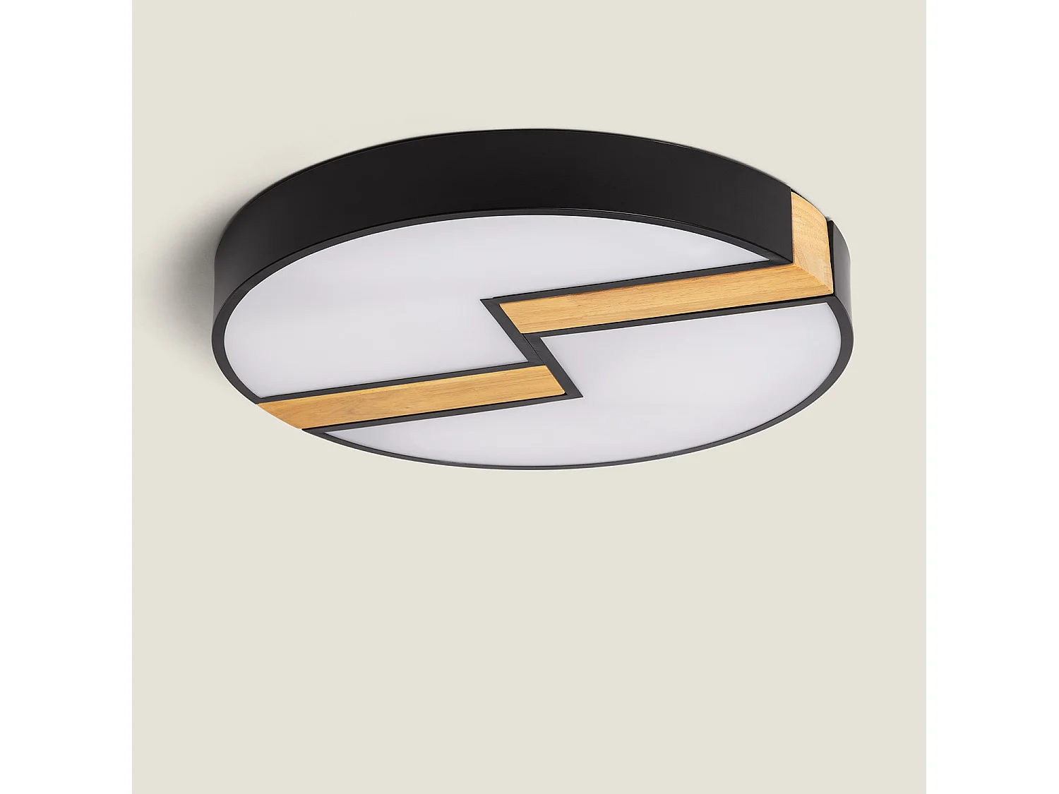 Plafonnier LED Rond Métal 27WCCT Sélectionnable Brusk Ø500 mm Noir