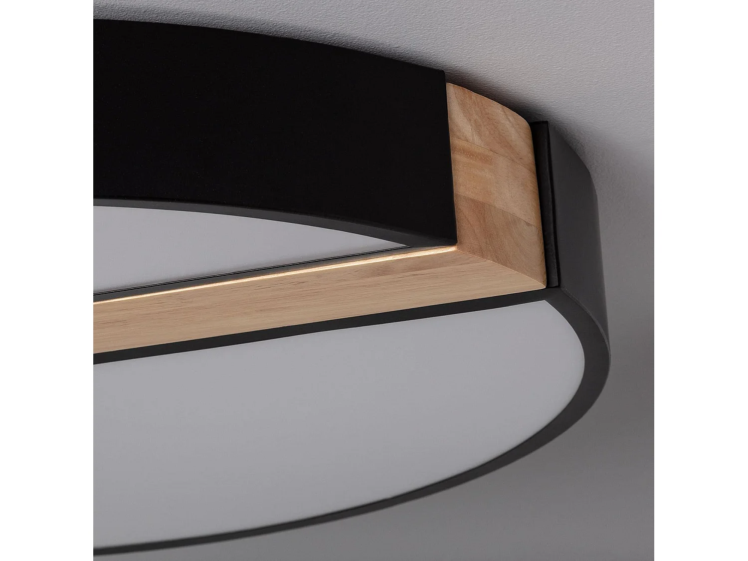 Plafonnier LED Rond Métal 27WCCT Sélectionnable Brusk Ø500 mm Noir