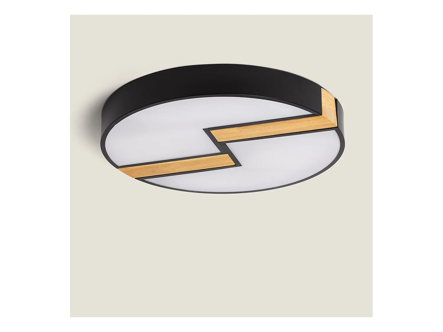 Plafonnier LED Rond Métal 27WCCT Sélectionnable Brusk Ø500 mm Noir