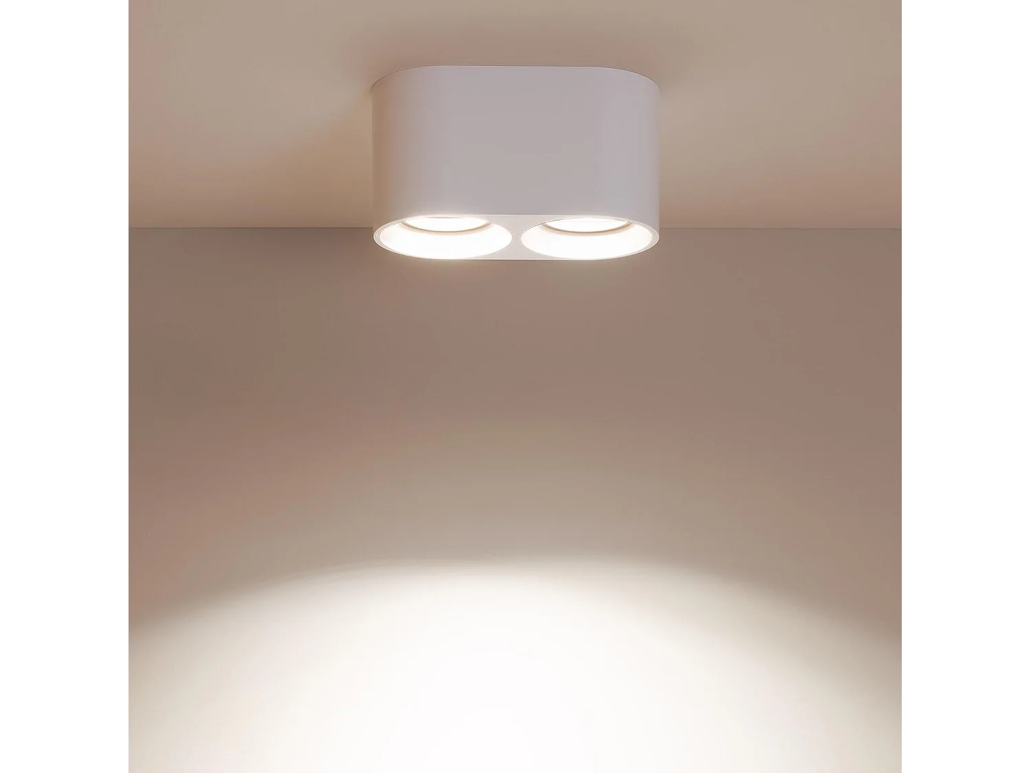 Plafonnier Space Double Blanc avec Ampoule GU10  2700K Blanc chaud