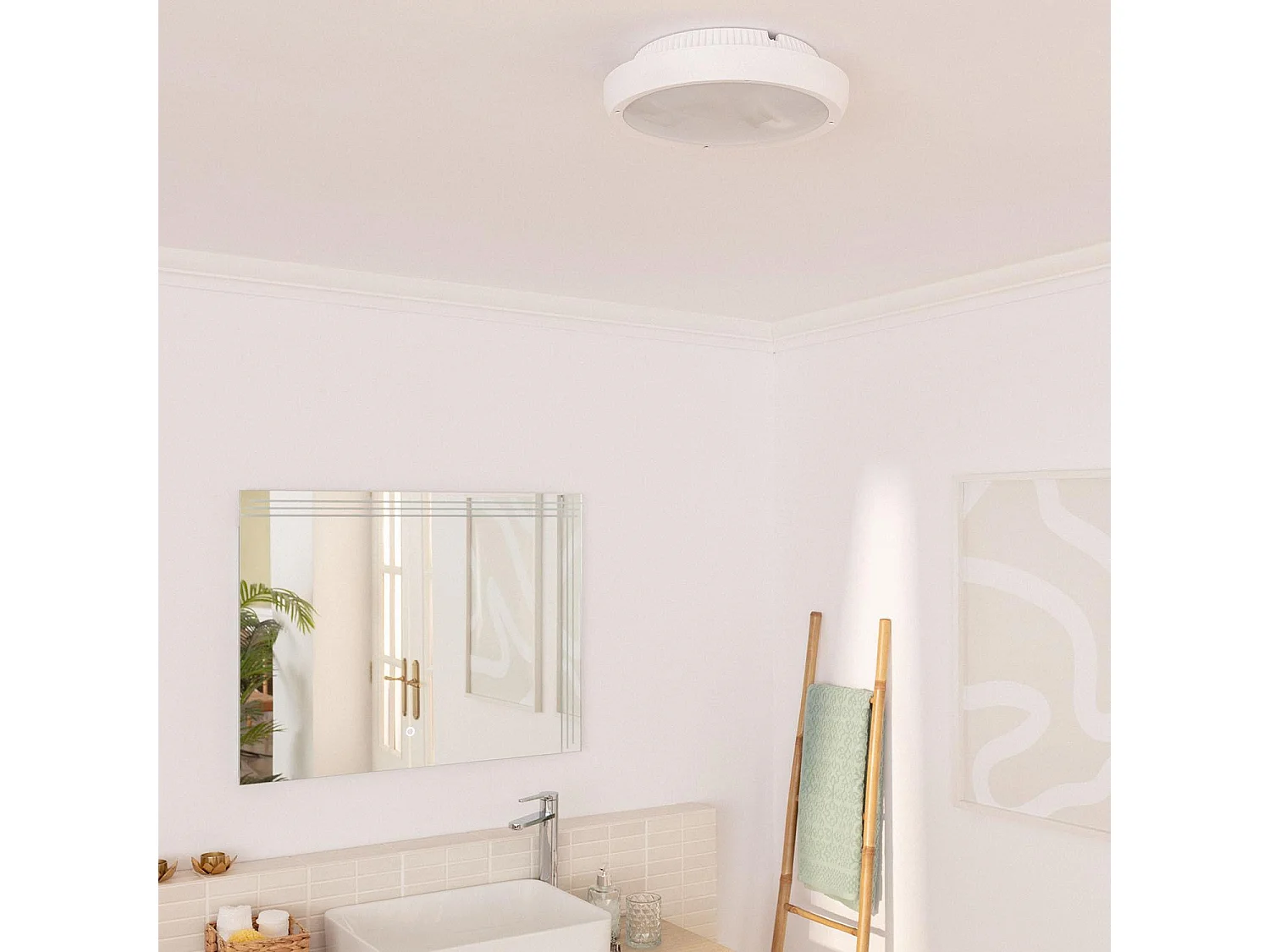 Plafonnier Rond Extérieur Curio IP65 Blanc Ø300 mm Blanc