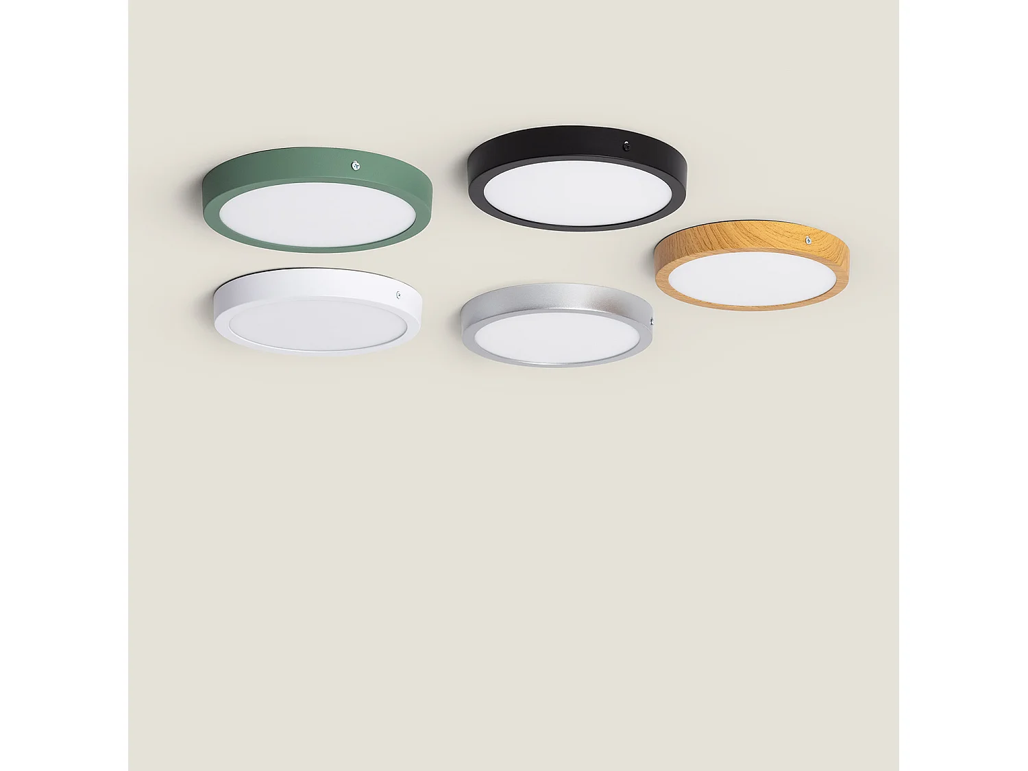 Plafonnier LED 18W Rond Aluminium Ø210 mm Slim CCT Sélectionnable Galán SwitchDimm Noir