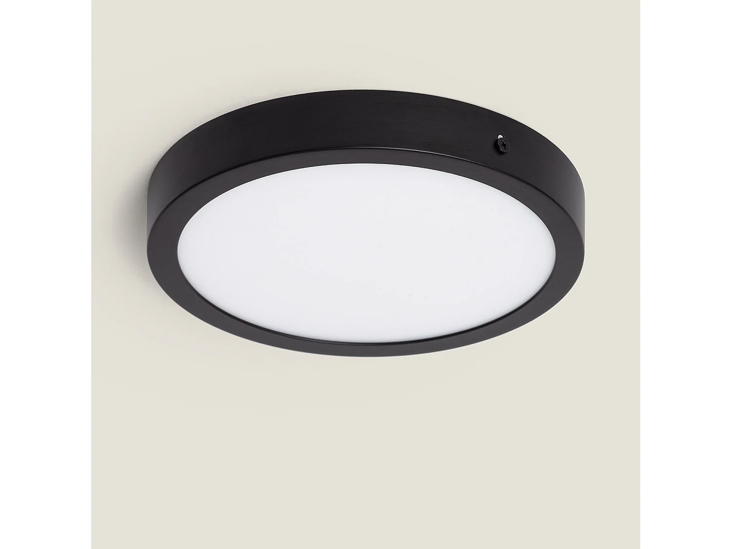 Plafonnier LED 18W Rond Aluminium Ø210 mm Slim CCT Sélectionnable Galán SwitchDimm Noir