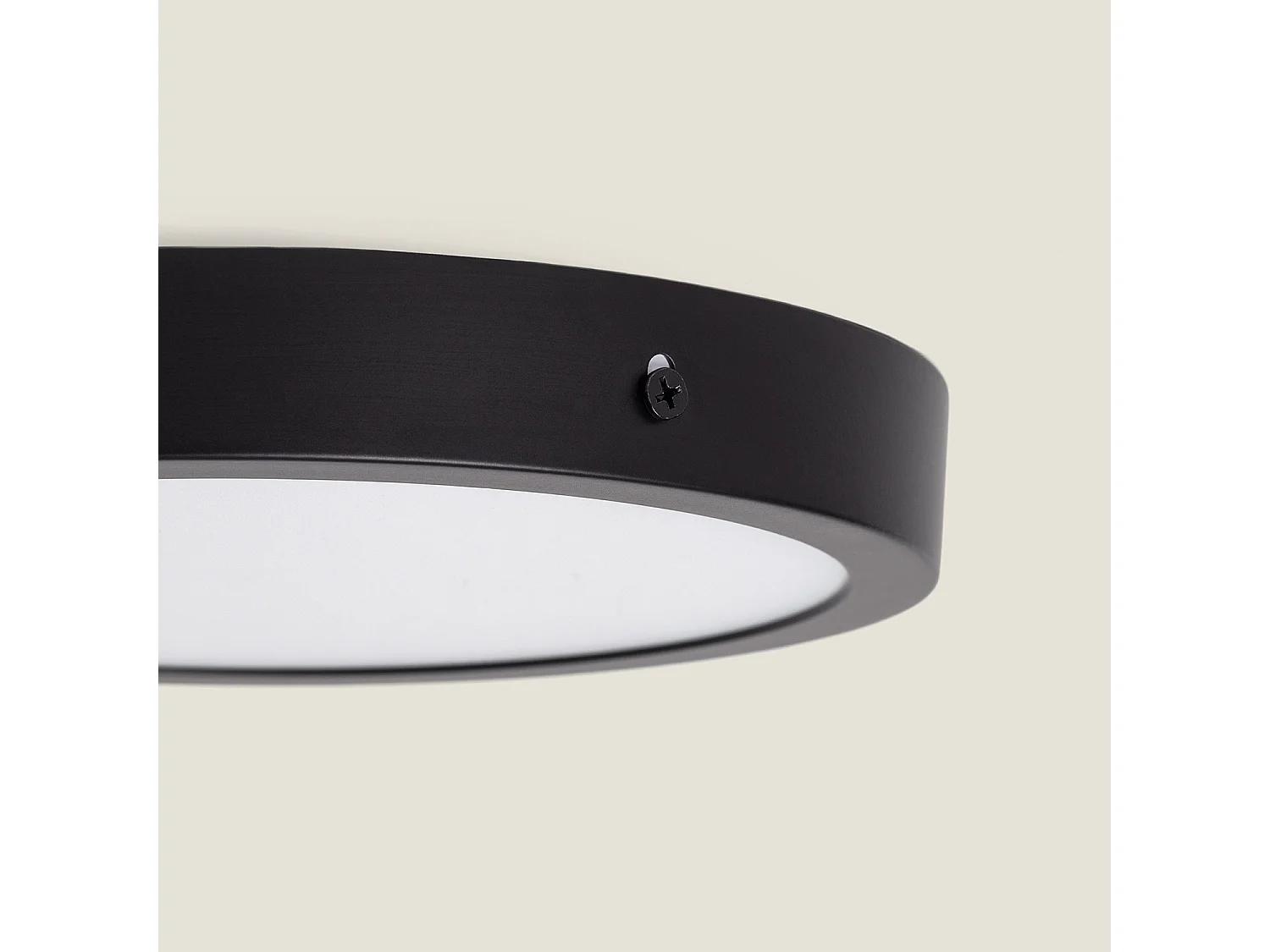 Plafonnier LED 18W Rond Aluminium Ø210 mm Slim CCT Sélectionnable Galán SwitchDimm Noir