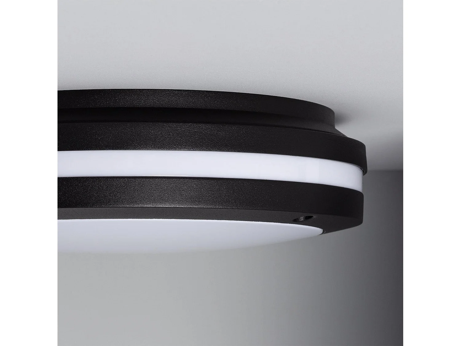 Plafonnier Rond Métal Corso Ø300 mm pour Extérieur IP54  Noir