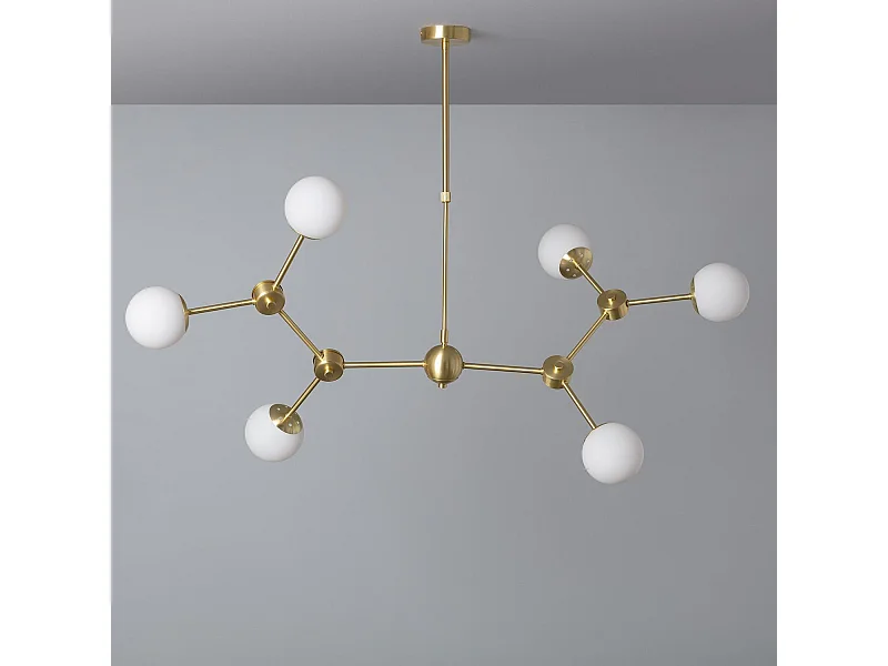 Lámpara de Techo Metal y Cristal Moonlight 6 Focos Dorado