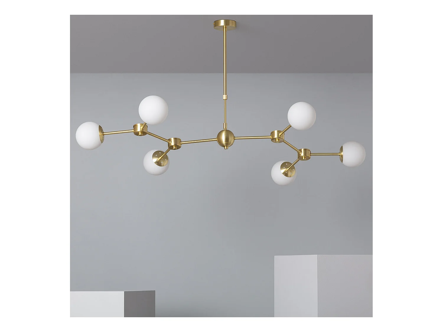 Lámpara de Techo Metal y Cristal Moonlight 6 Focos Dorado