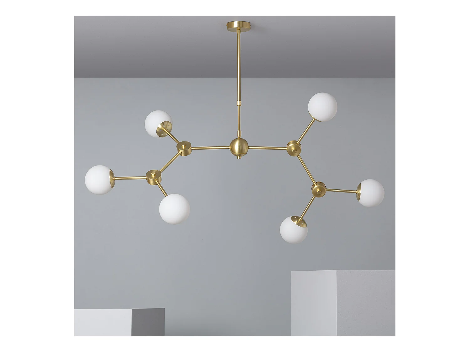 Lámpara de Techo Metal y Cristal Moonlight 6 Focos Dorado