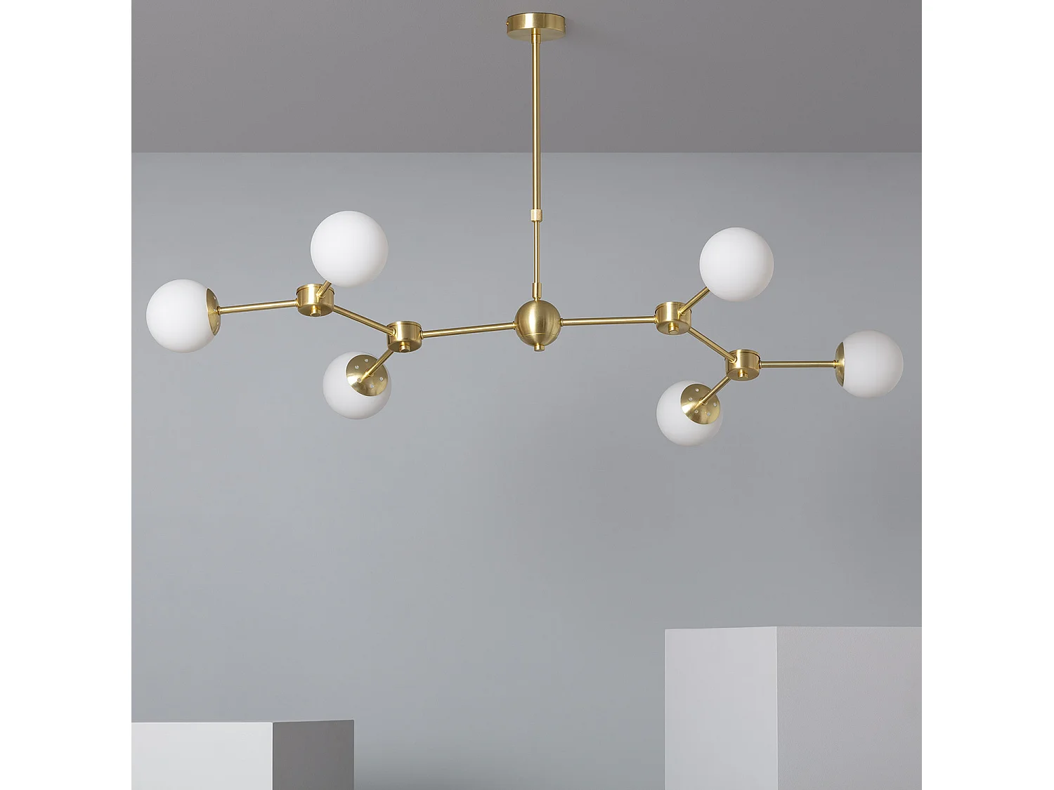 Lámpara de Techo Metal y Cristal Moonlight 6 Focos Dorado